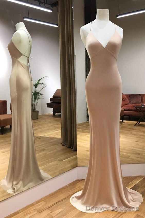 Simple Halter Mermaid Prom Dress , Cheap Long Prom Dress, Straps Long Formal Dress, Main image