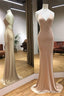 Simple Halter Mermaid Prom Dress , Cheap Long Prom Dress, Straps Long Formal Dress,
