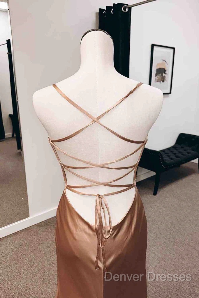 Simple Long Wedding Guest Dress Sheath Satin Formal Evening Dress