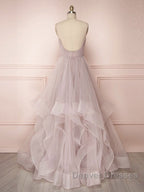 Simple Lotus root starch tulle long prom Dress, tulle evening Dress