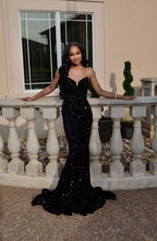 Simple Mermaid Black Sequin Prom Dress 22Th Birthday Outfit