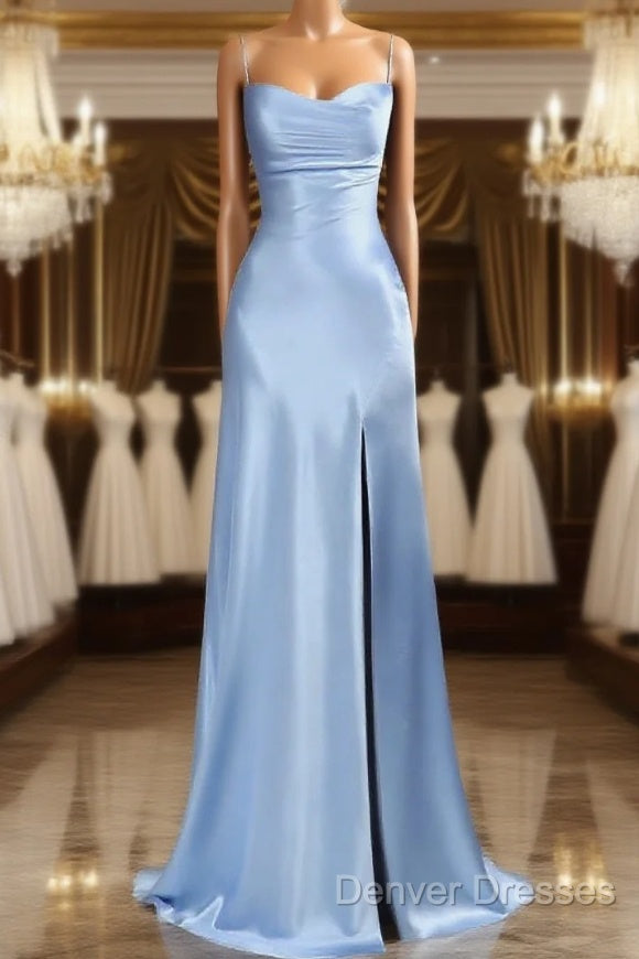 Simple Mermaid Floor Length Prom Dress With Slit 22Th Birthday Outfit Main image