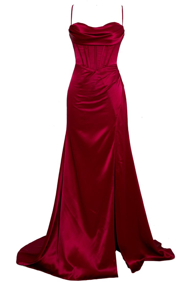 Simple Mermaid Floor Length Prom Dress With Slit