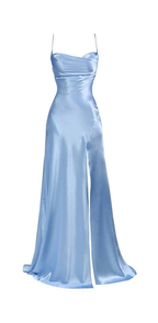 Simple Mermaid Floor Length Prom Dress With Slit 22Th Birthday Outfit