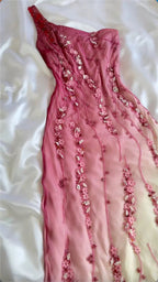 Simple Mermaid Prom Gown With Beads One Shoulder Prom Dress For Teens