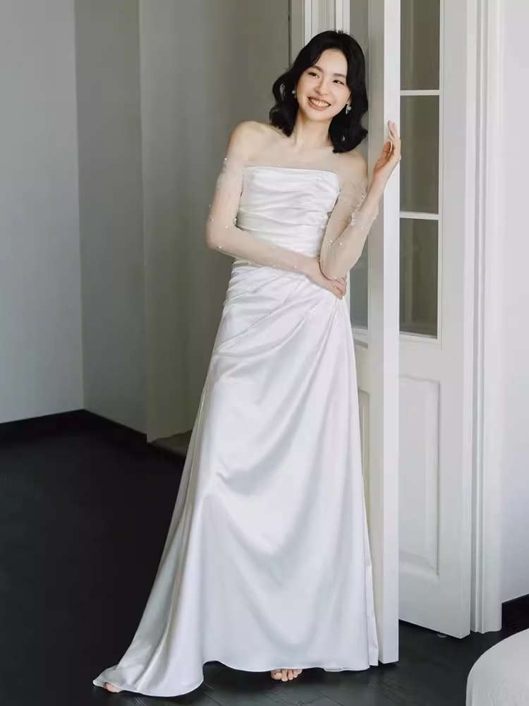 Simple Mermaid Sleeveless Long Prom Dress Secondary image