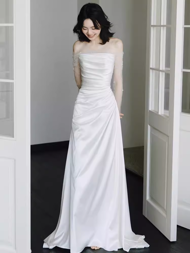 Simple Mermaid Sleeveless Long Prom Dress Main image