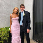 Simple Mermaid Spaghetti Straps Floor Length Sleeveless Pink Prom Dress