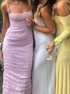 Simple Mermaid Spaghetti Straps Floor Length Sleeveless Pink Prom Dress