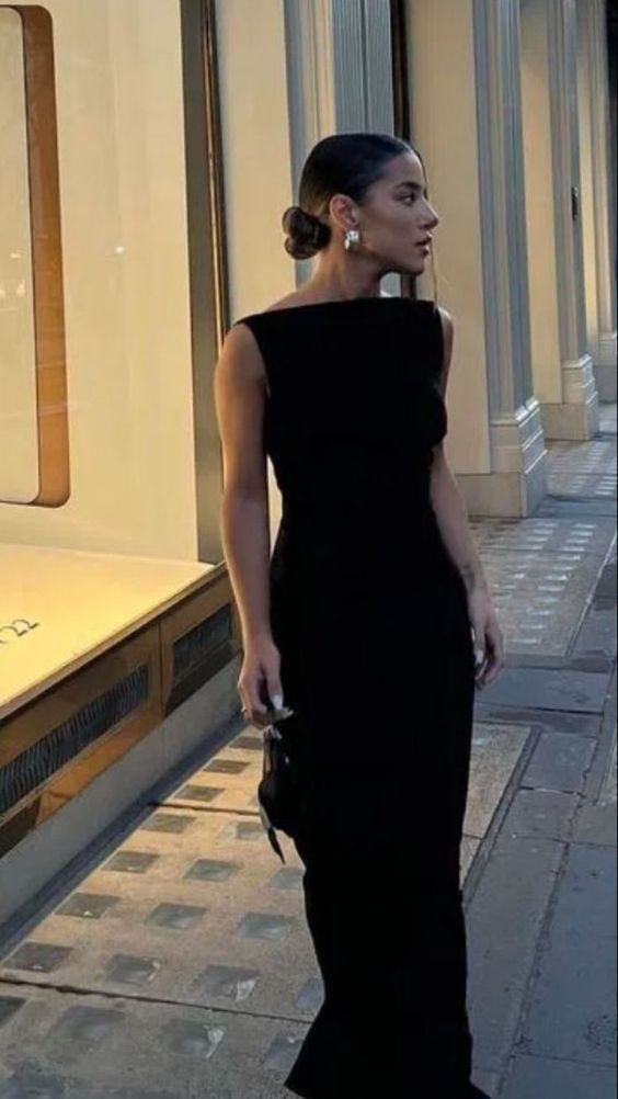 Simple Mermaid Straps Floor Length Sleeveless Black Prom Dress