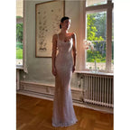 Simple Mermaid Straps Sequin Prom Dress Maxi Dress 22Th Birthday Outfits