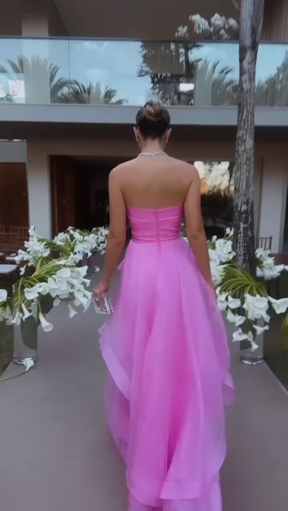 Simple Pink Prom Dress,Modest Evening Dress