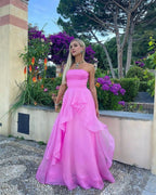Simple Pink Prom Dress,Modest Evening Dress