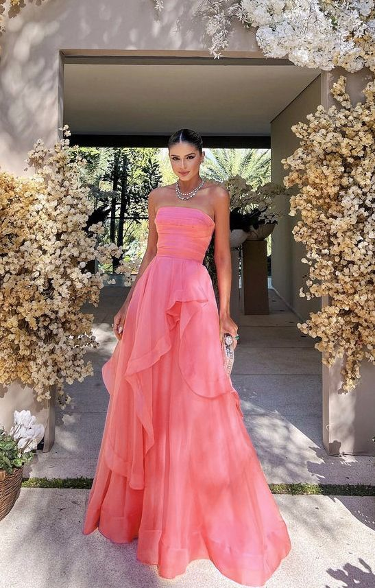 Simple Pink Prom Dress,Modest Evening Dress