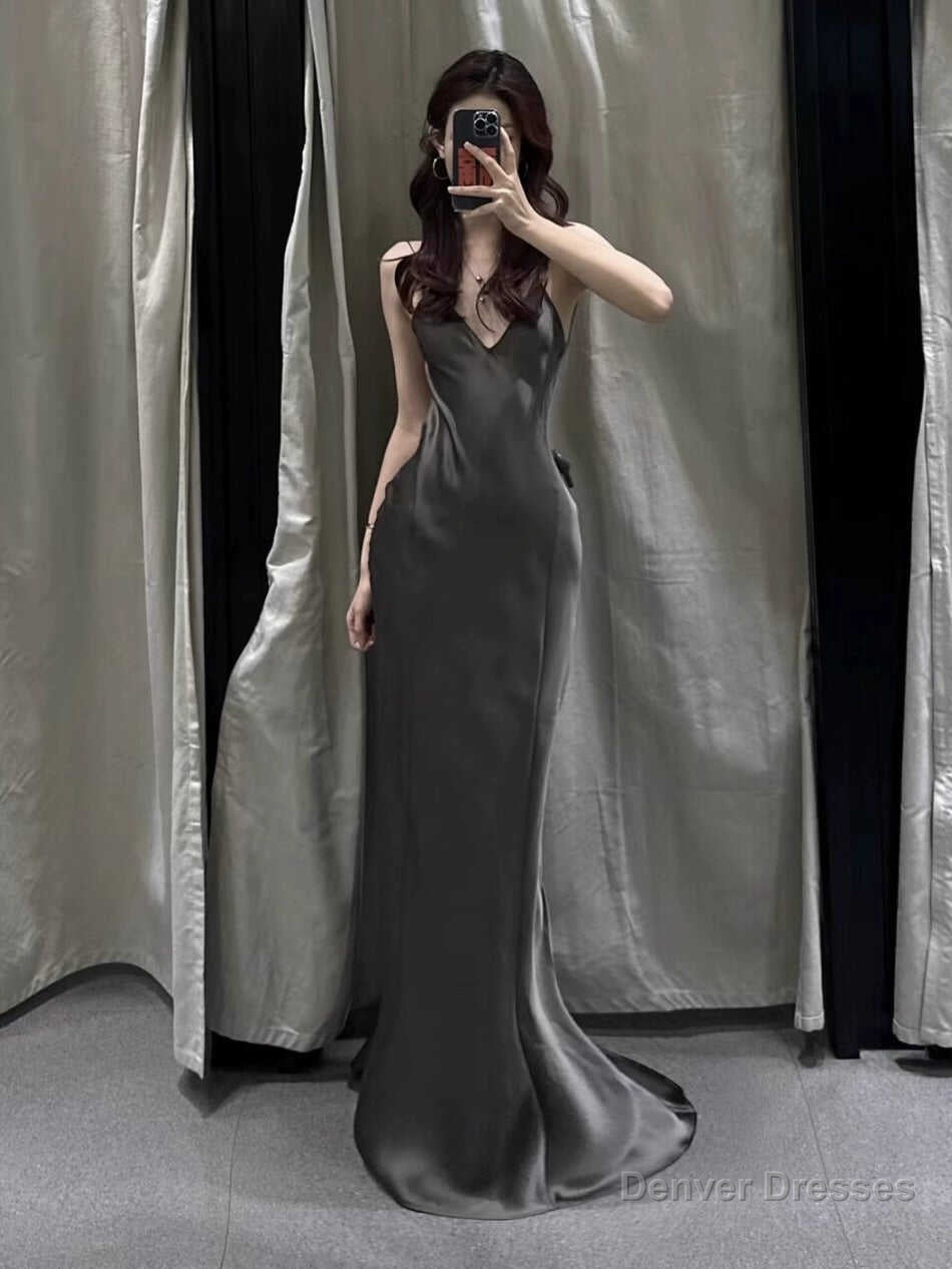 Simple Prom Dresses Outfits, Summer V Neck Backless Sleeveless Prom Dresses Long Main image