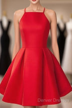 Simple Red Short Prom Dress, Short Red Homecoming Dress, Red Short Mini Formal Dress