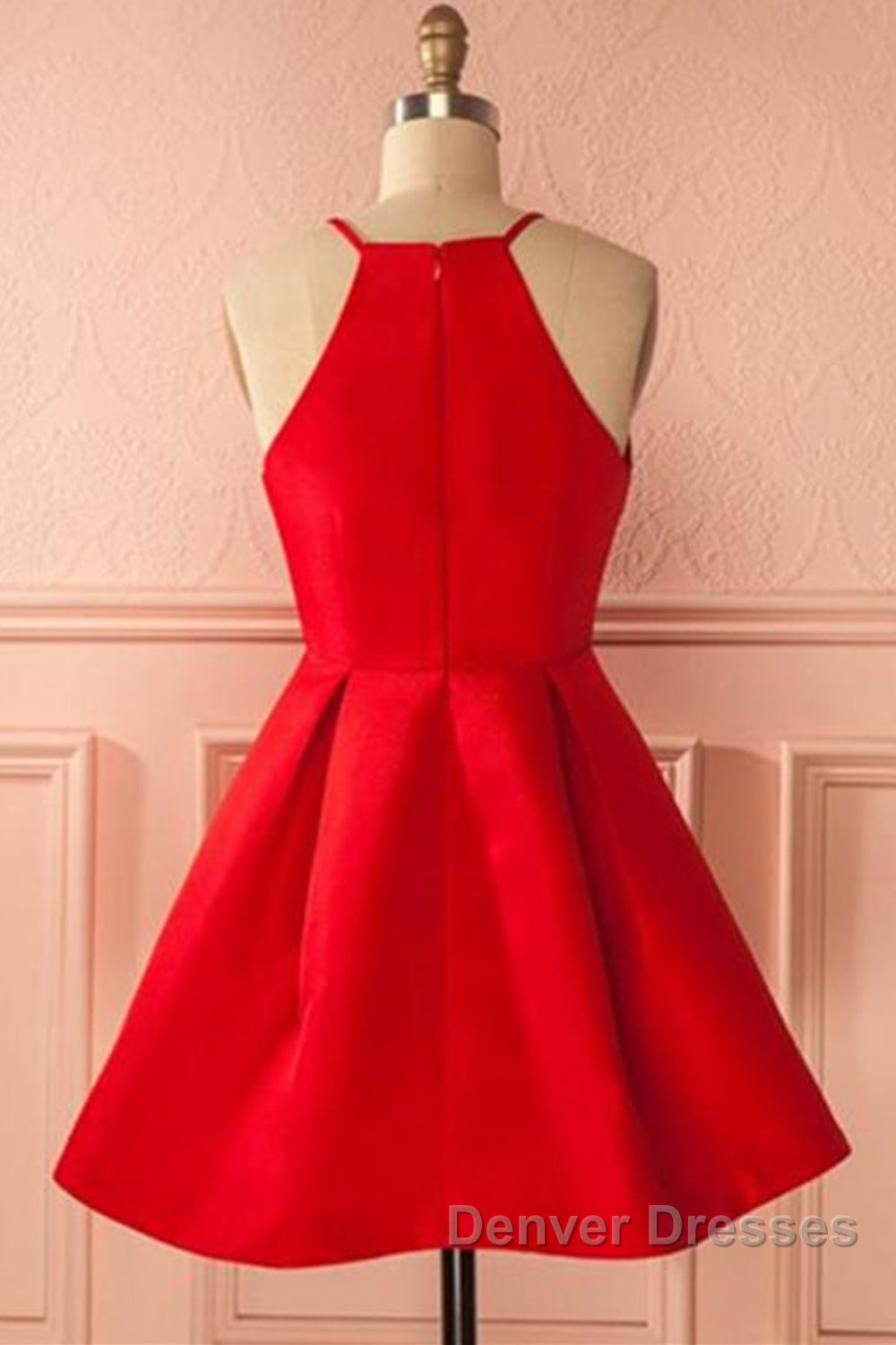 Simple Red Short Prom Homecoming Dress, Short Red Mini Formal Graduation Evening Dress Secondary image