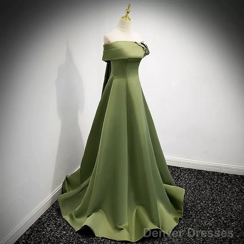 Simple Sage Green Satin Prom Dresses Sexy Evening Dress Secondary image