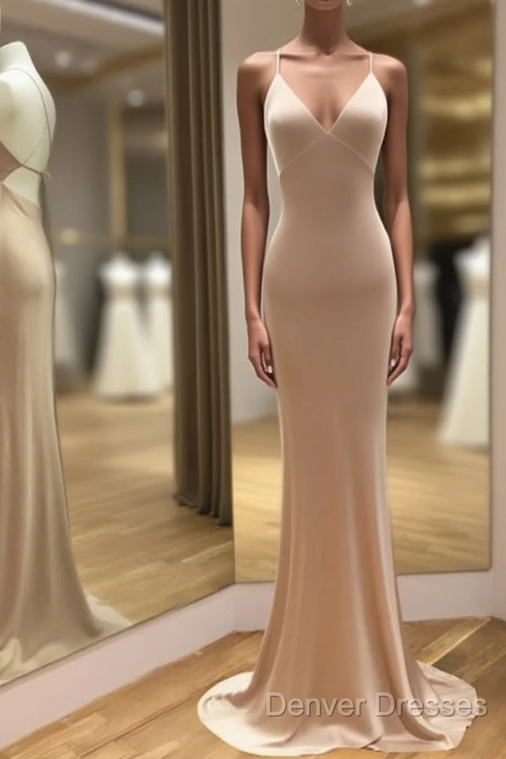 Simple Satin V-Neck Empire Mermaid Prom Dress Main image
