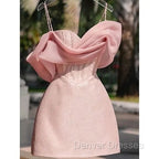 Simple Sheath Straps Pink Homecoming Dress 16Th Birthday Outfits