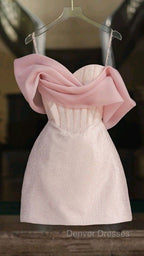 Simple Sheath Straps Pink Homecoming Dress 16Th Birthday Outfits