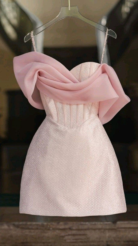 Simple Sheath Straps Pink Homecoming Dress 16Th Birthday Outfits