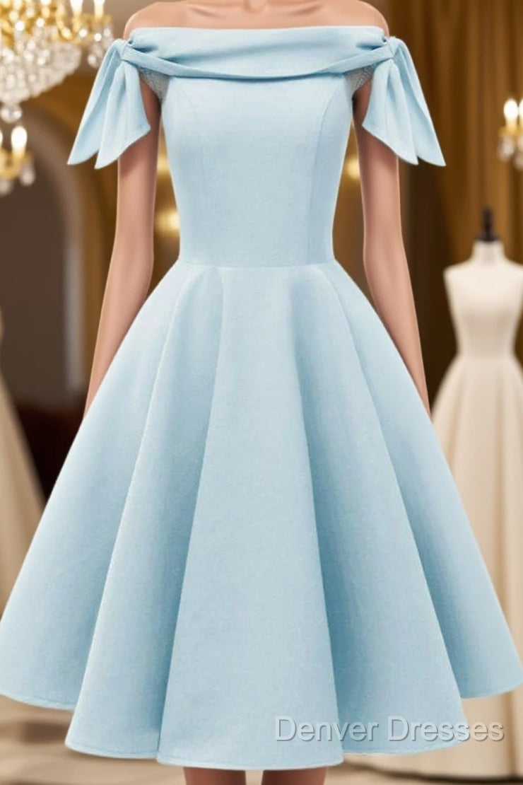 Simple Short Homecoming Dress Blue Graduation Dress