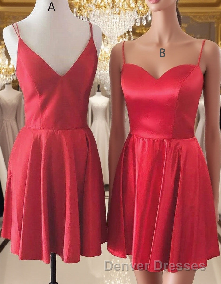 Simple Short Red Homecoming Dress,Cocktail Dress Classy Main image