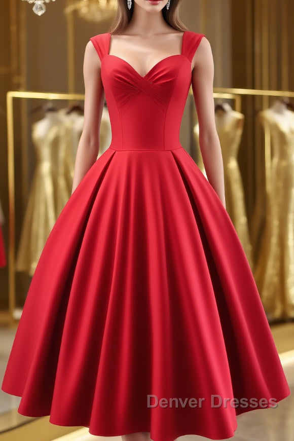 Simple Short Red Prom Dress, Short Red Homecoming Dress, Formal Dress