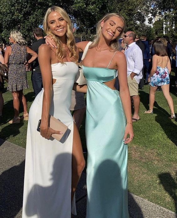 Simple Spaghetti Straps Long Prom Dress Birthday Outfit
