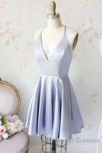 Simple Spaghetti Straps V-Neck Short Prom Dress/Homecoming Dress