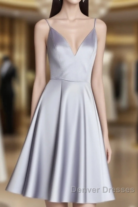 Simple Spaghetti Straps V-Neck Short Prom Dress/Homecoming Dress Main image