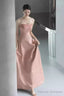 Simple Strapless Pink Long Prom Dress