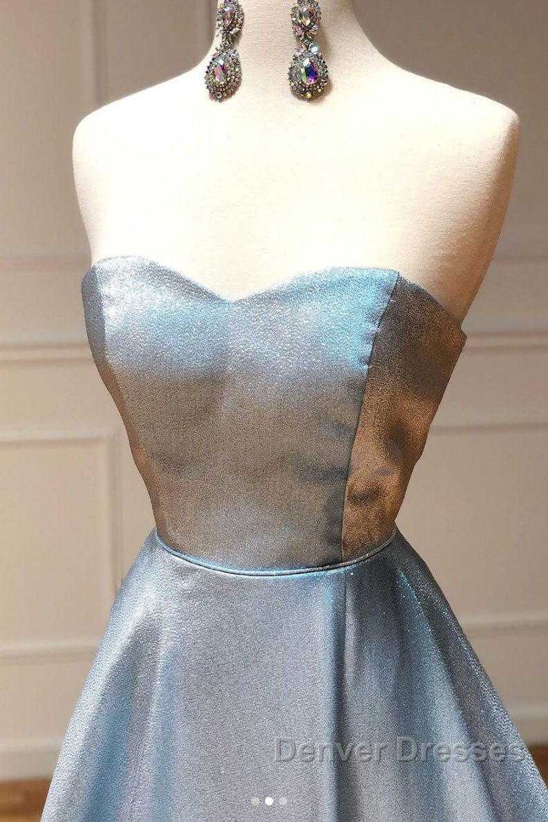 Simple sweetheart blue long prom Dress blue long evening Dress Secondary image