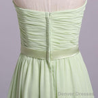 Simple Sweetheart Chiffon Prom Dress Long Pleated Sleeveless Bridesmaid Dresses