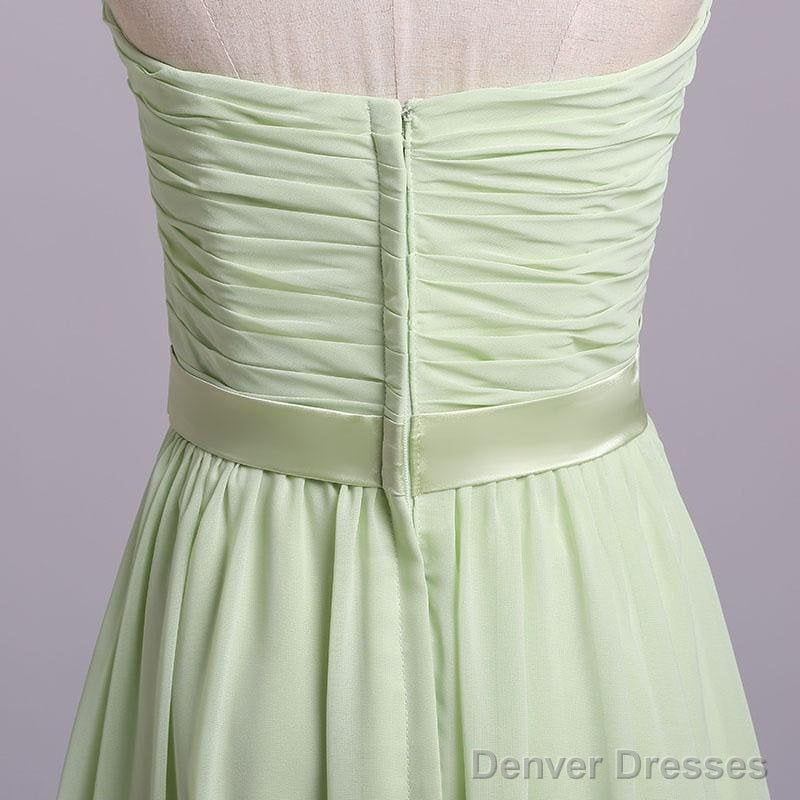 Simple Sweetheart Chiffon Prom Dress Long Pleated Sleeveless Bridesmaid Dresses