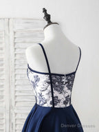 Simple Sweetheart Dark Blue Short Prom Dress Blue Homecoming Dress