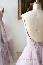 Simple sweetheart neck tulle long prom Dress formal Dress