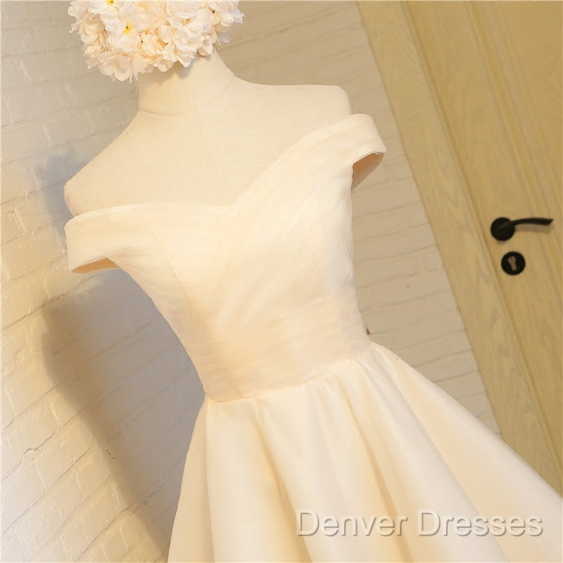 Simple Sweetheart Off Shoulder High Low Party Dress Homecoming Dress, Short Prom Dress