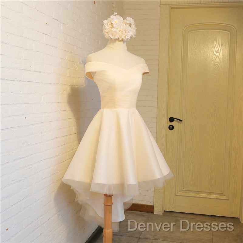Simple Sweetheart Off Shoulder High Low Party Dress Homecoming Dress, Short Prom Dress