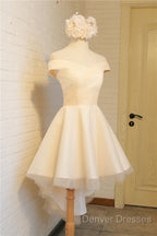 Simple Sweetheart Off Shoulder High Low Party Dress Homecoming Dress, Short Prom Dress