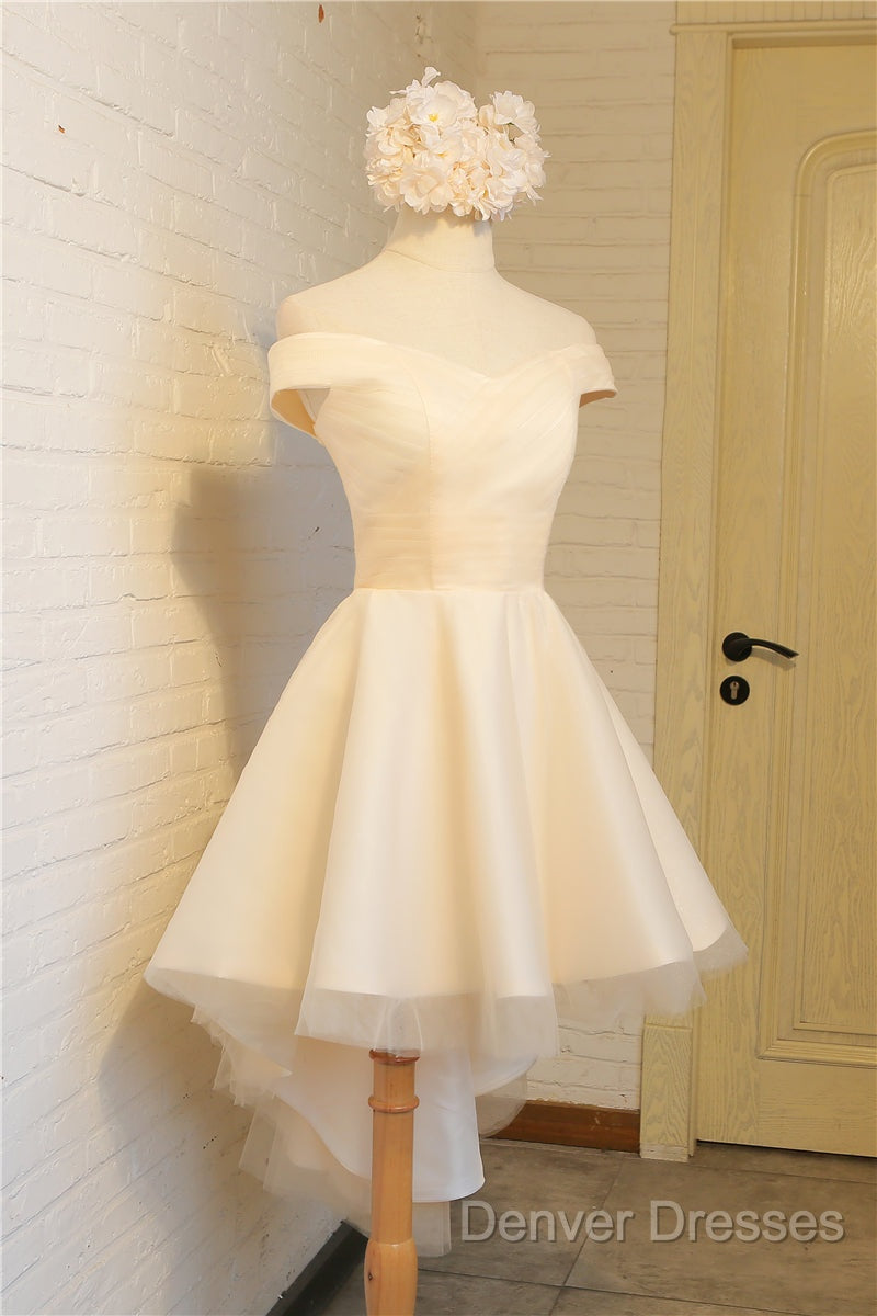 Simple Sweetheart Off Shoulder High Low Party Dress Homecoming Dress, Short Prom Dress