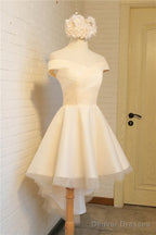 Simple Sweetheart Off Shoulder High Low Party Dress Homecoming Dress