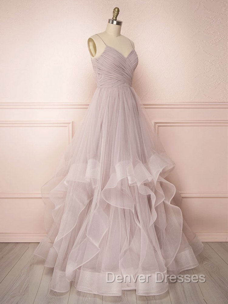 Simple Tulle Long Prom Dress Tulle Sweet 16 Dress Secondary image