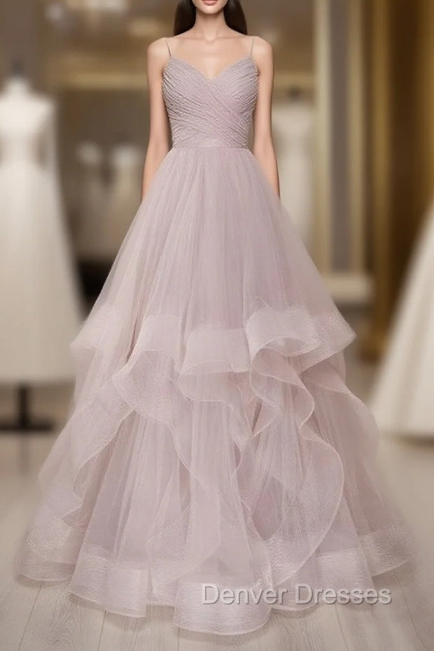 Simple Tulle Long Prom Dress Tulle Sweet 16 Dress