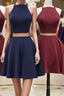 Simple two pieces short prom Dress, homecoming Dress