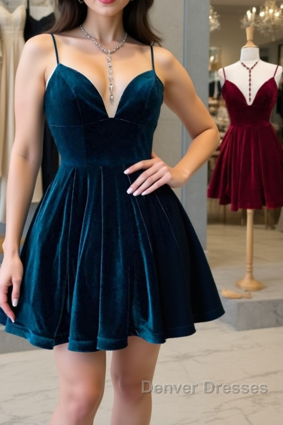 Simple v neck short prom Dress, homecoming Dress Main image