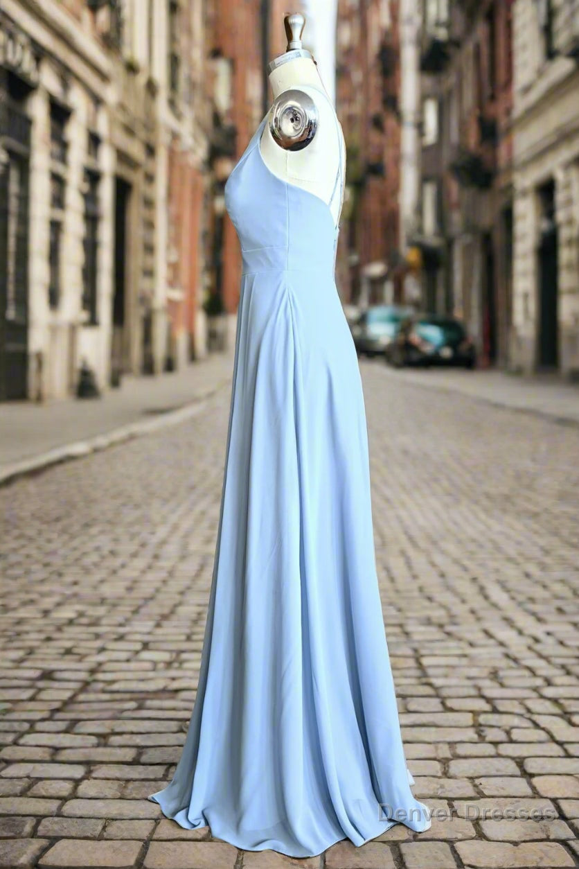 Sky Blue Chiffon Long Bridesmaid Dress Secondary image