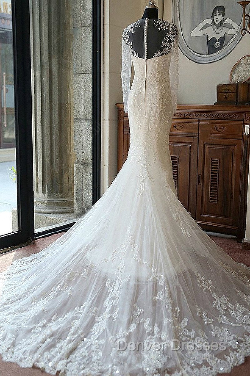 Sleeved Mermaid Bridal Dress Secondary image