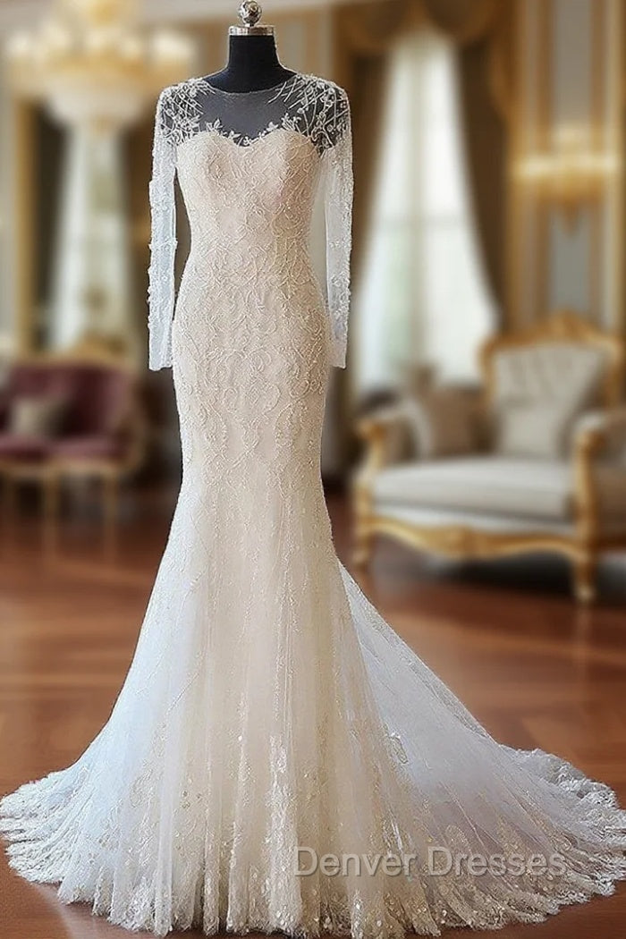 Sleeved Mermaid Bridal Dress Main image